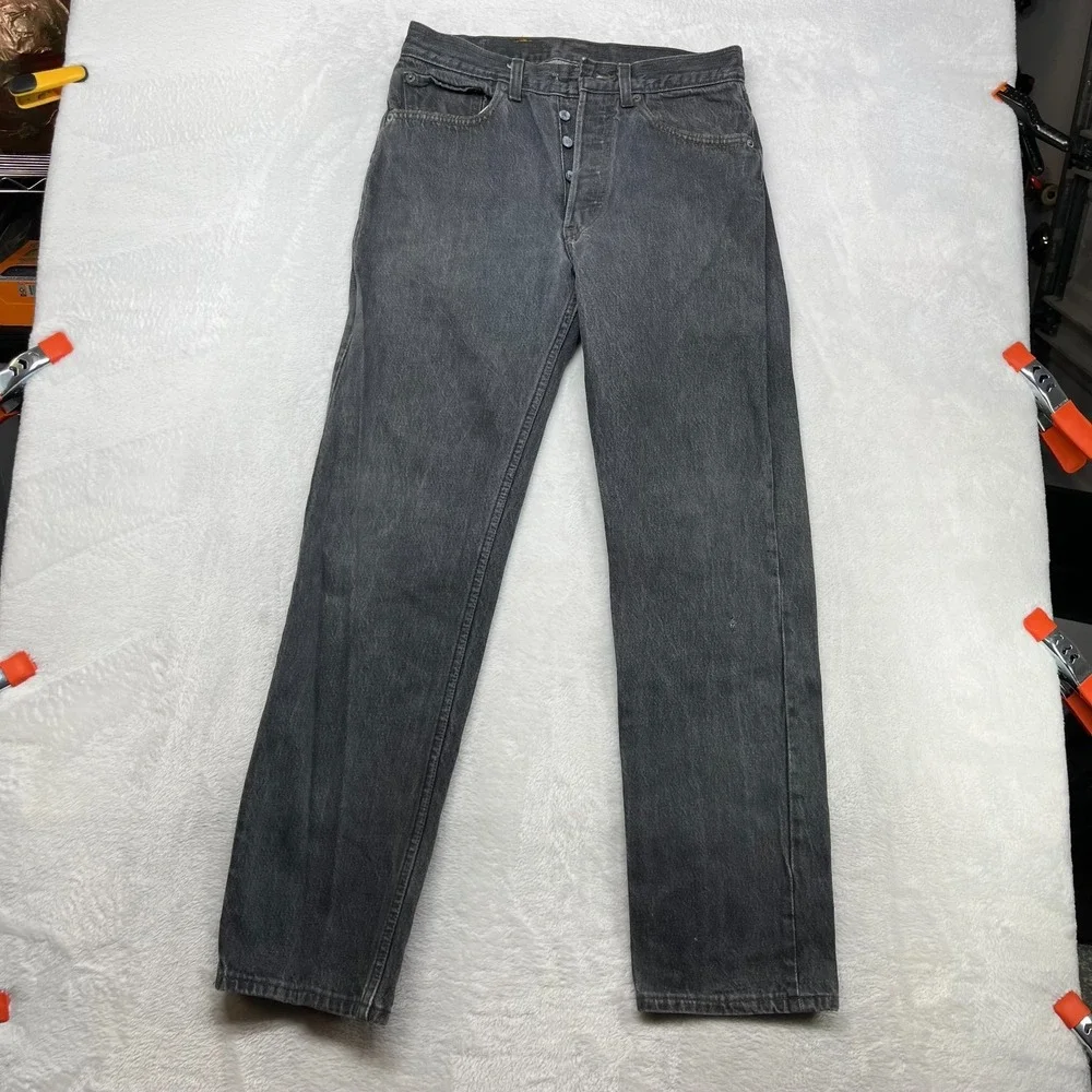 Vintage Levi's Button Fly Jeans Men's Faded Black Denim Pockets Y2K‎ - 30X30.5